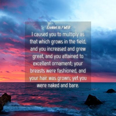 Picture 04 - Ezekiel 16:7 WEB - I caused you to multiply as that which grows in - Bible Verse Picture