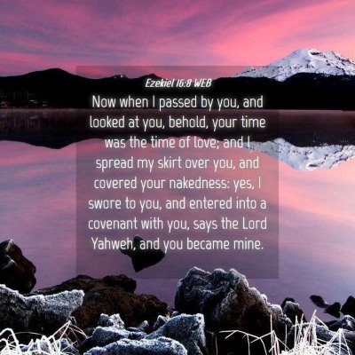Picture 04 - Ezekiel 16:8 WEB - Now when I passed by you, and looked at you, - Bible Verse Picture
