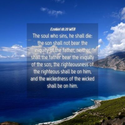 Picture 04 - Ezekiel 18:20 WEB - The soul who sins, he shall die: the son shall - Bible Verse Picture