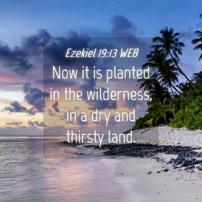Picture 04 - Ezekiel 19:13 WEB - Now it is planted in the wilderness, in a dry and - Bible Verse Picture