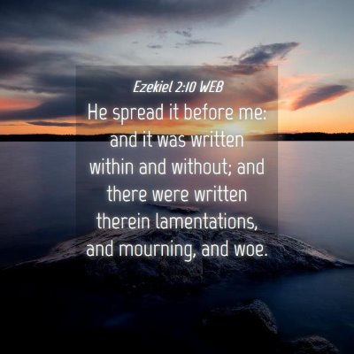 Picture 04 - Ezekiel 2:10 WEB - He spread it before me: and it was written within - Bible Verse Picture