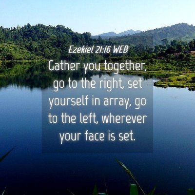 Picture 04 - Ezekiel 21:16 WEB - Gather you together, go to the right, set - Bible Verse Picture
