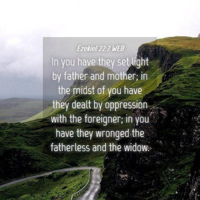 Picture 04 - Ezekiel 22:7 WEB - In you have they set light by father and mother; - Bible Verse Picture