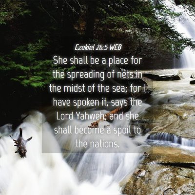 Picture 04 - Ezekiel 26:5 WEB - She shall be a place for the spreading of nets in - Bible Verse Picture