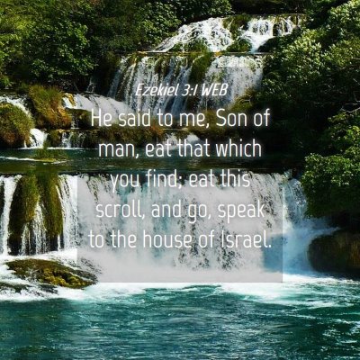 Picture 04 - Ezekiel 3:1 WEB - He said to me, Son of man, eat that which you - Bible Verse Picture
