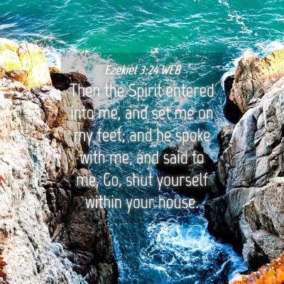 Picture 04 - Ezekiel 3:24 WEB - Then the Spirit entered into me, and set me on my - Bible Verse Picture