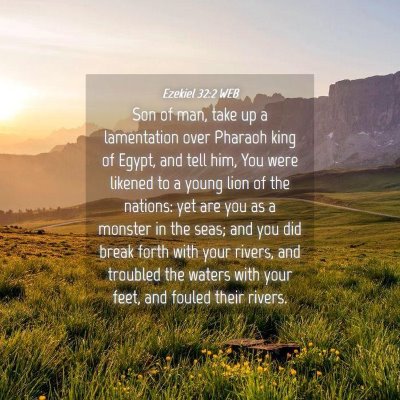 Picture 04 - Ezekiel 32:2 WEB - Son of man, take up a lamentation over Pharaoh - Bible Verse Picture