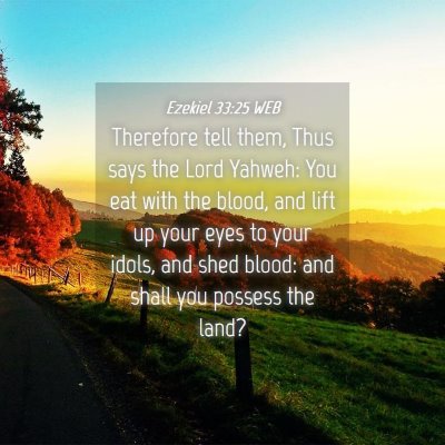 Picture 04 - Ezekiel 33:25 WEB - Therefore tell them, Thus says the Lord Yahweh: - Bible Verse Picture