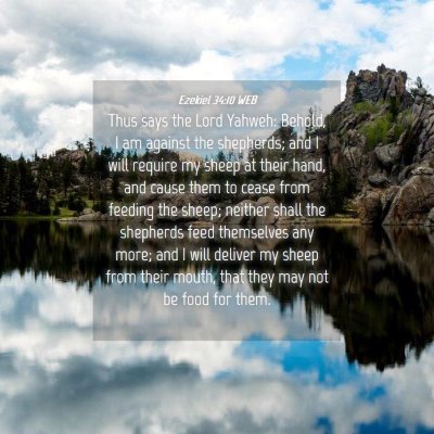 Picture 04 - Ezekiel 34:10 WEB - Thus says the Lord Yahweh: Behold, I am against - Bible Verse Picture