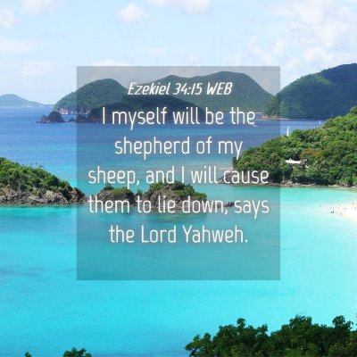 Picture 04 - Ezekiel 34:15 WEB - I myself will be the shepherd of my sheep, and I - Bible Verse Picture