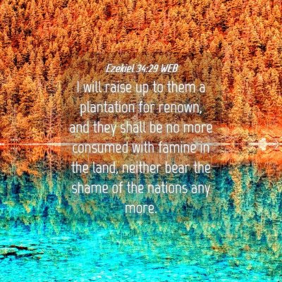 Picture 04 - Ezekiel 34:29 WEB - I will raise up to them a plantation for renown, - Bible Verse Picture