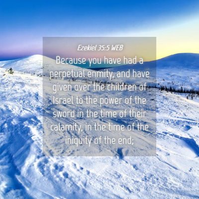 Picture 04 - Ezekiel 35:5 WEB - Because you have had a perpetual enmity, and have - Bible Verse Picture