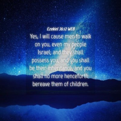 Picture 04 - Ezekiel 36:12 WEB - Yes, I will cause men to walk on you, even my - Bible Verse Picture