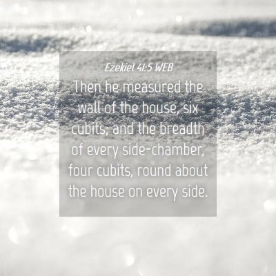 Picture 04 - Ezekiel 41:5 WEB - Then he measured the wall of the house, six - Bible Verse Picture