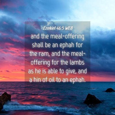 Picture 04 - Ezekiel 46:5 WEB - and the meal-offering shall be an ephah for the - Bible Verse Picture