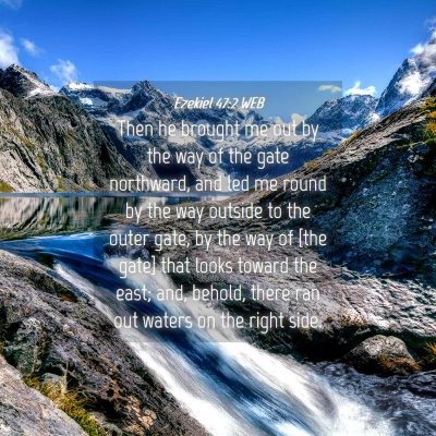 Picture 04 - Ezekiel 47:2 WEB - Then he brought me out by the way of the gate - Bible Verse Picture