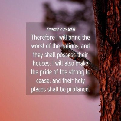 Picture 04 - Ezekiel 7:24 WEB - Therefore I will bring the worst of the nations, - Bible Verse Picture