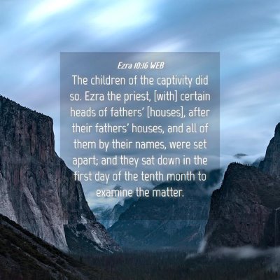 Picture 04 - Ezra 10:16 WEB - The children of the captivity did so. Ezra the - Bible Verse Picture