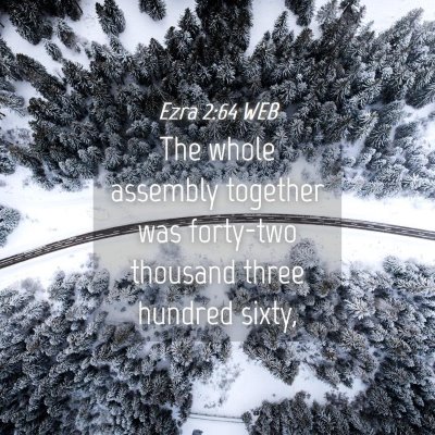 Picture 04 - Ezra 2:64 WEB - The whole assembly together was forty-two - Bible Verse Picture