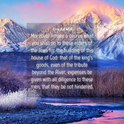 Picture 04 - Ezra 6:8 WEB - Moreover I make a decree what you shall do to - Bible Verse Picture