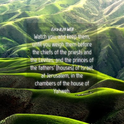 Picture 04 - Ezra 8:29 WEB - Watch you, and keep them, until you weigh them - Bible Verse Picture