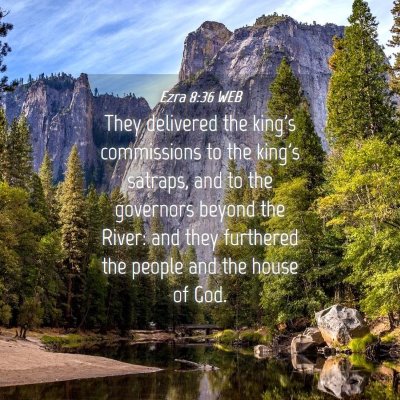 Picture 04 - Ezra 8:36 WEB - They delivered the king's commissions to the - Bible Verse Picture