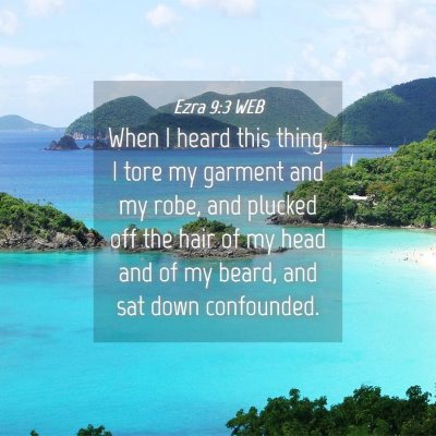 Picture 04 - Ezra 9:3 WEB - When I heard this thing, I tore my garment and my - Bible Verse Picture