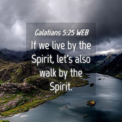 Picture 04 - Galatians 5:25 WEB - If we live by the Spirit, let's also walk by the - Bible Verse Picture