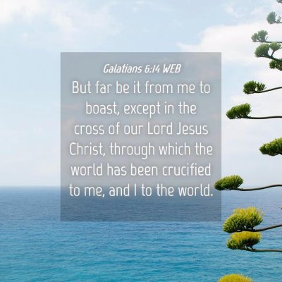 Picture 04 - Galatians 6:14 WEB - But far be it from me to boast, except in the - Bible Verse Picture