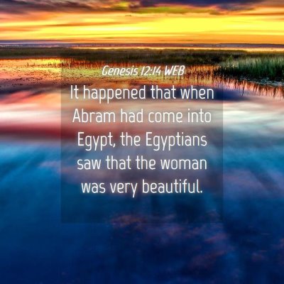 Picture 04 - Genesis 12:14 WEB - It happened that when Abram had come into Egypt, - Bible Verse Picture