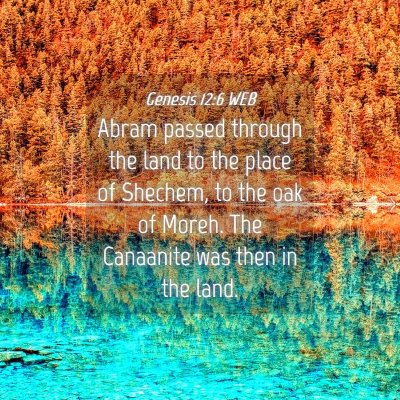 Picture 04 - Genesis 12:6 WEB - Abram passed through the land to the place of - Bible Verse Picture