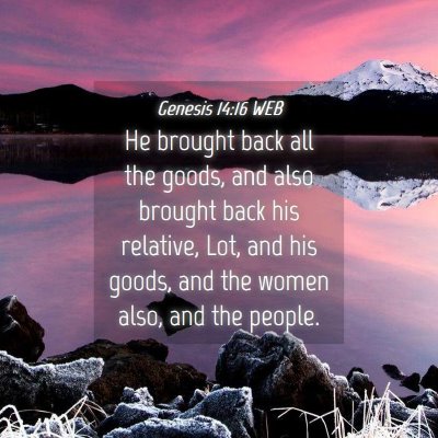Picture 04 - Genesis 14:16 WEB - He brought back all the goods, and also brought - Bible Verse Picture