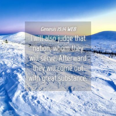 Picture 04 - Genesis 15:14 WEB - I will also judge that nation, whom they will - Bible Verse Picture