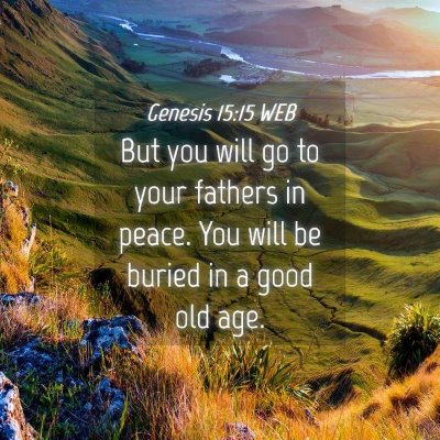 Picture 04 - Genesis 15:15 WEB - But you will go to your fathers in peace. You - Bible Verse Picture