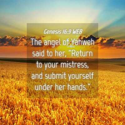 Picture 04 - Genesis 16:9 WEB - The angel of Yahweh said to her, 