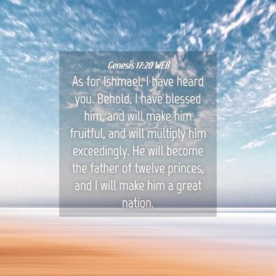 Picture 04 - Genesis 17:20 WEB - As for Ishmael, I have heard you. Behold, I have - Bible Verse Picture