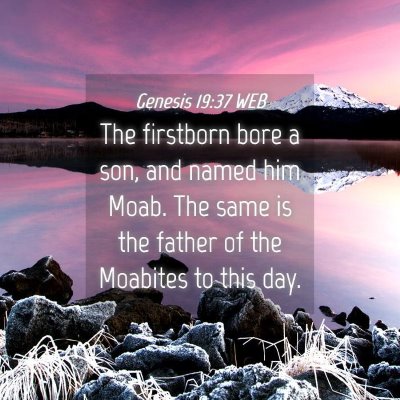 Picture 04 - Genesis 19:37 WEB - The firstborn bore a son, and named him Moab. The - Bible Verse Picture
