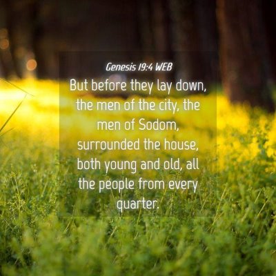 Picture 04 - Genesis 19:4 WEB - But before they lay down, the men of the city, - Bible Verse Picture