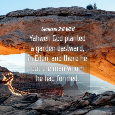 Picture 04 - Genesis 2:8 WEB - Yahweh God planted a garden eastward, in Eden, - Bible Verse Picture