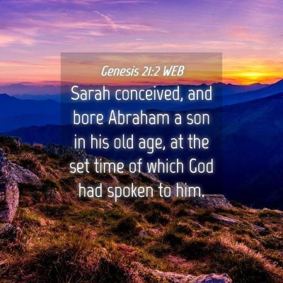 Picture 04 - Genesis 21:2 WEB - Sarah conceived, and bore Abraham a son in his - Bible Verse Picture