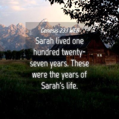 Picture 04 - Genesis 23:1 WEB - Sarah lived one hundred twenty-seven years. These - Bible Verse Picture
