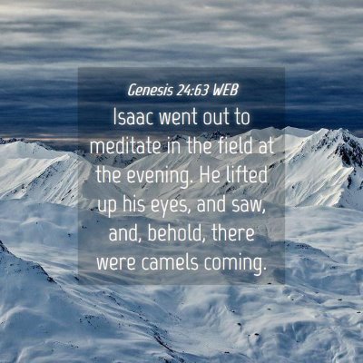 Picture 04 - Genesis 24:63 WEB - Isaac went out to meditate in the field at the - Bible Verse Picture