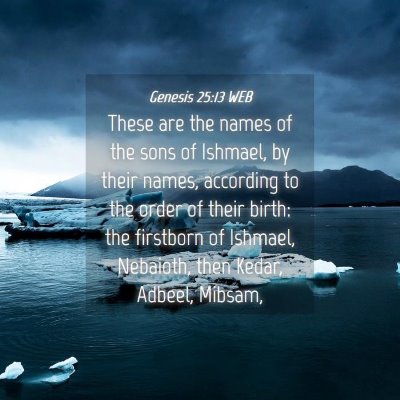 Picture 04 - Genesis 25:13 WEB - These are the names of the sons of Ishmael, by - Bible Verse Picture