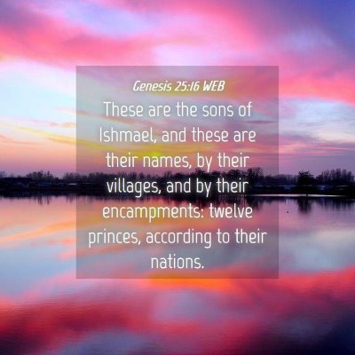 Picture 04 - Genesis 25:16 WEB - These are the sons of Ishmael, and these are - Bible Verse Picture