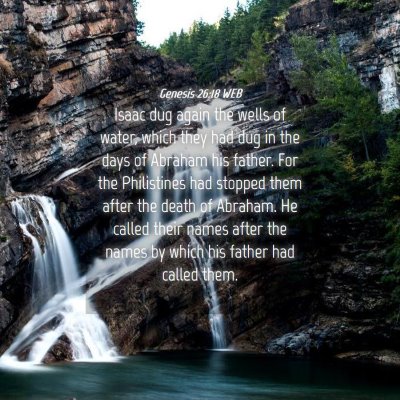 Picture 04 - Genesis 26:18 WEB - Isaac dug again the wells of water, which they - Bible Verse Picture