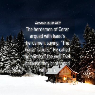 Picture 04 - Genesis 26:20 WEB - The herdsmen of Gerar argued with Isaac's - Bible Verse Picture