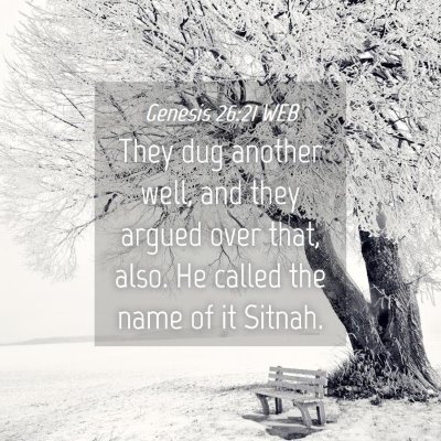 Picture 04 - Genesis 26:21 WEB - They dug another well, and they argued over that, - Bible Verse Picture