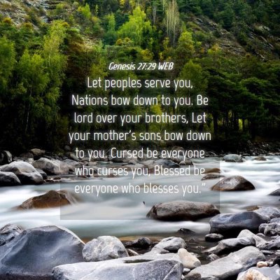 Picture 04 - Genesis 27:29 WEB - Let peoples serve you, Nations bow down to you. - Bible Verse Picture