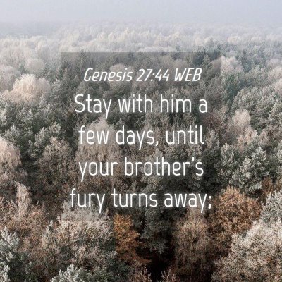 Picture 04 - Genesis 27:44 WEB - Stay with him a few days, until your brother's - Bible Verse Picture