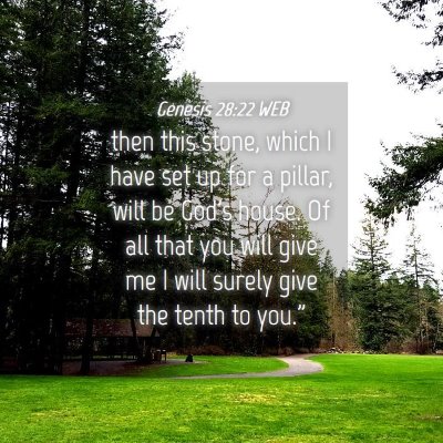 Picture 04 - Genesis 28:22 WEB - then this stone, which I have set up for a - Bible Verse Picture